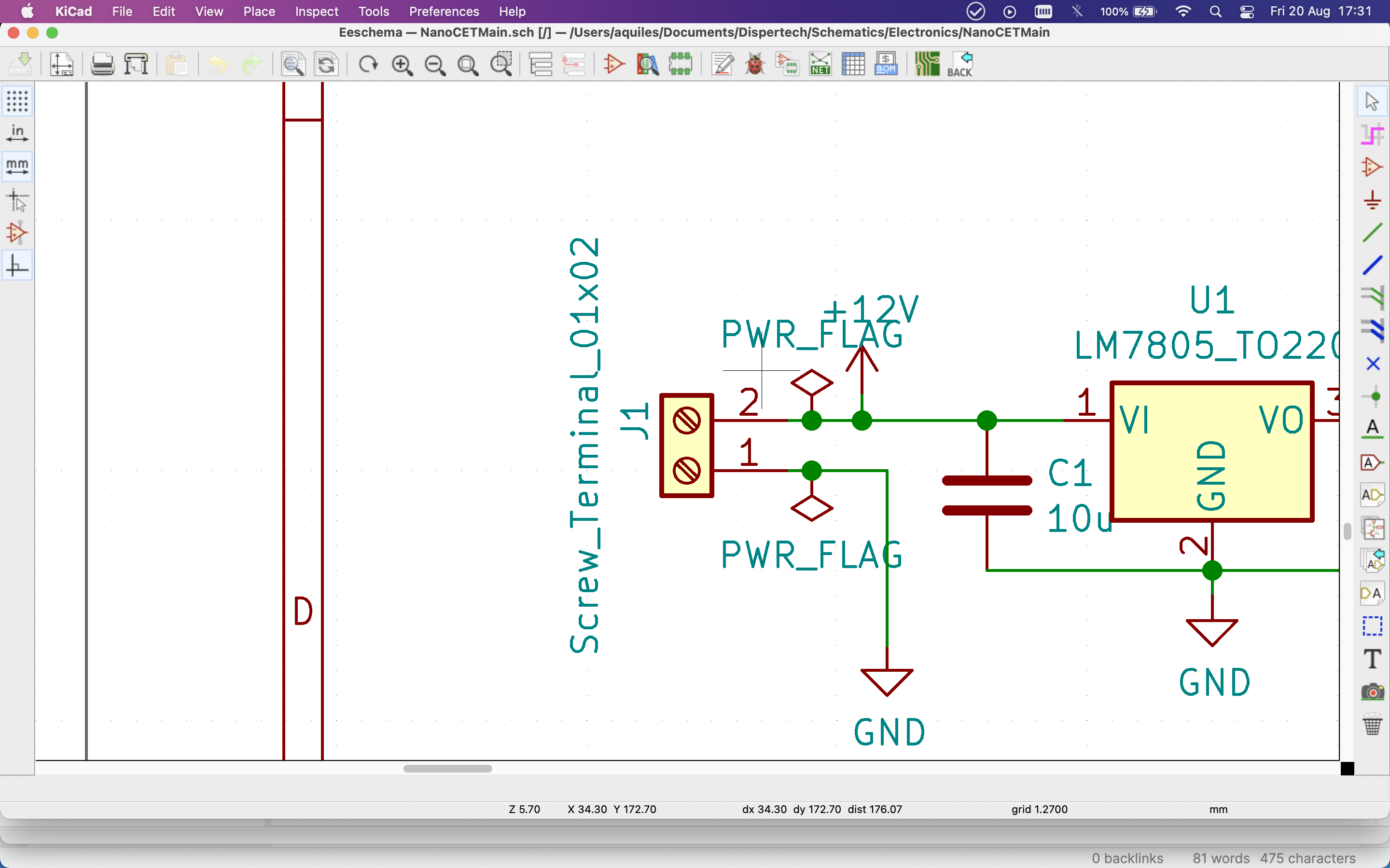 Adding the PWR_Flag to the schematic